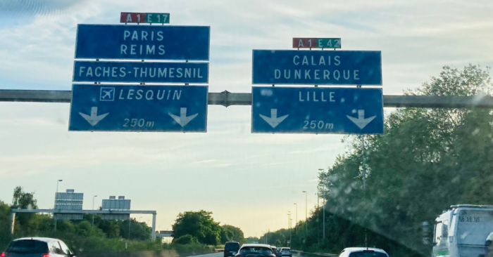 útjelző táblák Paris, Lille